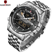 K9076 Men's Watch Mens Sport Watch LED Quartz Watches Stainless Steel Army Military Wristwatch Relogio Masculino 2024 - buy cheap