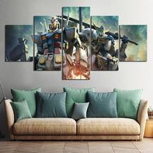 5 Piece Wall Art Canvas Japanese Anime Picture Robot Posters And Prints Modern Home Decor Living Room Decoration Paintings 2024 - buy cheap