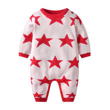 New 2020 Autumn Winter Newborn Baby Girls Boys Long Sleeve Star Knit Rompers Clothes Baby Toddler Girls Boys Jumpsuits 2024 - buy cheap