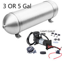 Compressor de ar universal dc 12v 480c., kit de saída 3/5, suspensão a ar, tanque de ar de 1/4 galões 2024 - compre barato