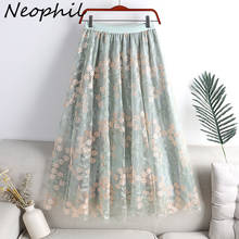 Neofil vestido retrô bordado, saia de tule de cintura alta com lantejoulas florais, para mulheres, verão 2021 2024 - compre barato