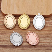 10 pcs/lot 22*29mm Oval Shape Metal Brass Locket Pendant Can Open Photo Floating Locket Pendant DIY Necklace Pendant 2024 - buy cheap