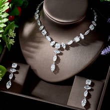 Hibride mais recente design brincos e colar conjunto de jóias para mulheres aaa cz luxo feminino conjunto de jóias festa acessórios N-1286 2024 - compre barato