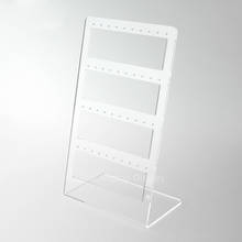 Titular Acrílico transparente Brincos Studs Stands L Inclinada 40 Buracos Stud Ear Jóias Display Rack Para Loja de Jóias Balcão Vitrine 2024 - compre barato