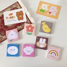 SIXONE 80 Sheets Ins Peach Smile Rabbit Floret Sticky Notes Student Memo Pad Kawaii Message paper Stickers School Stationery 2024 - buy cheap
