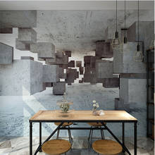 3D Industrial Wind Gray Brick Mural Wallpapers Coffee Shop Restaurant Decor Abstract Geometric Wall Paper Papel De Parede 3d 2024 - buy cheap