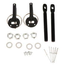 Aluminum Sport Alloy Mount Bonnet Racing Hood Pin Lock Latch Kit Set For Auto Car (Black) 2024 - buy cheap