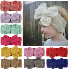 Knitted Bow Baby Headband Kids Baby Bows Turban Head Band Winter Warm Children Infant Hairband Haarband Baby Hair Accessories 2024 - buy cheap