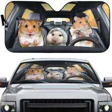 INSTANTARTS Lovely Hamsters Family Pattern Car Accessories Universal Car Windshield UV and Heat Car Sun Shade for Windshield 2024 - buy cheap