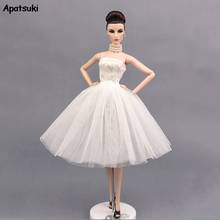 Белое сексуальное короткое платье для куклы Барби, вечерние платья, одежда для кукольного домика Барби 1/6, аксессуары для кукол BJD, игрушки «сделай сам» 2024 - купить недорого
