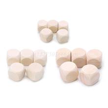 OOTDTY 5pcs Blank Wood Dice Kid Printing Engraving Graffiti DIY Toys Family Party Games 2024 - buy cheap