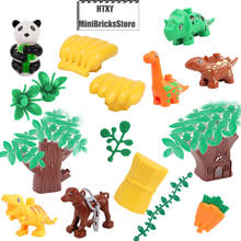 Tamanho grande cidade brinquedos hobby diy modelo de construção planta árvore animais dinossauros crianças brinquedos blocos de construção crianças presentes 2024 - compre barato