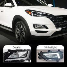 Car Flashing 1Pair Car DRL For Hyundai Tucson 2019 2020 LED fog lamp cover daytime running lights 12V Daylight 2024 - buy cheap