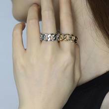 Punk Cool Hip Pop Goth Set of Rings Adjustable Chain Multi-layer Four Open Finger Rings for Women Rotate Party Gift bague femme 2024 - buy cheap
