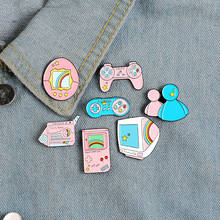 MSN Internet game machine Enamel Brooch rainbow recreational machine Jewelry gift of game player Game handle Electronicpet badge 2024 - buy cheap