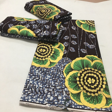 Ancara africano cera tecido de impressão real verdadeira cera 100% algodão 6 metros diy costura nigeriano tecido para vestido africano amarelo 2024 - compre barato