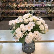 Flores artificiais hydrangea ramo natal decoração da sua casa outono seda flor de plástico falso decoração do quarto de festa de flores 2024 - compre barato