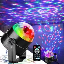 Sound Activated Rotating Disco Ball Party Lights Strobe Light 3W RGB LED Stage Lights For Christmas Home KTV Xmas Wedding Show 2024 - buy cheap