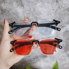 Квадратные Солнцезащитные очки, искусственные солнцезащитные очки, Женские винтажные мужские очки, очки с прозрачными линзами унисекс 2024 - купить недорого