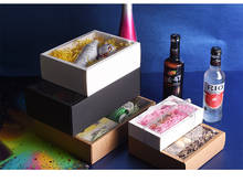 10pcs Folding Kraft Paper Box with Transparent PVC Window Gift Box Packaging Box Present Box Cajas de Carton 2024 - buy cheap