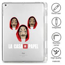 Funda para IPad 10,2 con ranura para bolígrafo, cubierta suave transparente para La Casa De Papel, iPad Pro 5. ª y 6. ª generación, 9,7, 10,2, 11, 12,9, Mini 1, 2, 3, 4, 5 2024 - compra barato