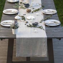 Toalha de mesa de linho cinza puro para casamento, decoração de festival, festa, banquetes e hotel, 100% 2024 - compre barato