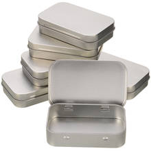 6pcs Small Metal Storage Box Tin Silver Hinged Box Case Organizer For Money Coin Candy Key DIY Craft Container 2024 - buy cheap