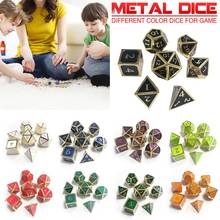 7pcs/set Innovative RPG Dice D&D Metal Dice Set Luxury Golden Edge Metal Dice Set Zinc Alloy Game Dice For Dungeons & Dragons 2024 - buy cheap