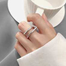 Trustdavis real 100% 925 prata esterlina moda irregular cocktail abertura anel para festa de casamento feminino s925 jóias da1166 2024 - compre barato