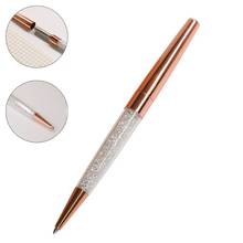 12Pcs/Lot Rose Gold /Silver Pen Diamond Pens Fine Black Ink Crystal Ballpoint Pen Ring Wedding Office Metal Roller Ball Pen Gift 2024 - buy cheap