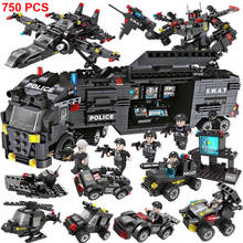 750pcs City Police Station Building Blocks Compatible City SWAT Team Truck Blocks Educational Toy For Boys gift  kids 2024 - buy cheap