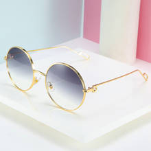 Gold Round Metal Frame Sunglasses  Shades Men Retro 2021 Summer Style Women Gradient Colors Lens Sun glasses Unisex  UV400 2024 - buy cheap