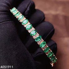 KJJEAXCMY fine jewelry natural Emerald 925 sterling silver new women hand bracelet wristband support test luxury 2024 - buy cheap