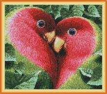 Love bird cross stitch kit aida 14ct 11ct count print canvas cross stitches   needlework embroidery DIY handmade 2024 - buy cheap