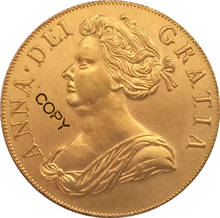 24 - K gold plated 1714 United Kingdom 1 Guinea - Anne coins copy 2024 - buy cheap
