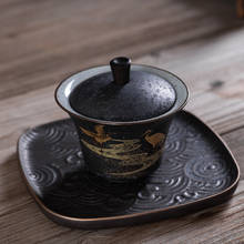 Винтажная Серебряная чашка Gai Wan Cha, домашняя керамика, королева Sancai Tureen, кунг-фу, чайная чаша, чайная чаша, Sopera De Ceramica Gaiwan 2024 - купить недорого