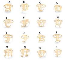 Shuangshuo Trendy Old English Letter A-Z Adjustable Opening Ring Initials Name Alphabet Finger Rings for Women Birthday Jewelry 2024 - buy cheap