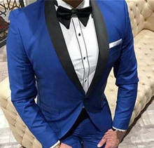 Latest Royal Blue Coat Pant Design Wedding Suits  Man Business One Button Jacket Groom Slim Fit Tuxedo Terno Masculino Costum 2024 - buy cheap