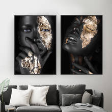 Black Skin Golden Nude African Art Woman Painting on Canvas Cuadros Posters and Prints Scandinavian Wall Picture for Living Room 2024 - buy cheap