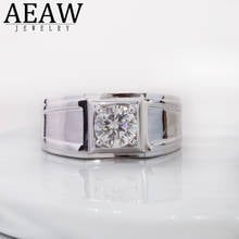 AEAW 14k White Gold 6.5mm 1.0mm Moissanite Ring engagement ring Wedding ring For Man Boy Friend Husband 2024 - buy cheap