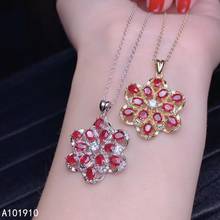 Kjjeaxcmy boutique jóias 925 prata esterlina incrustada pingente de rubi natural necklacefale suporta detecção de luxo 2024 - compre barato