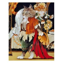 5D DIY Diamond Painting Full Square/Round Drill “Cat couple" Diamond Embroidery Cross Stitch,Mosaic,Home Decor,Gift 2024 - buy cheap