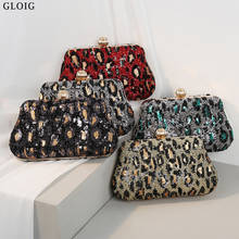 Bolso de mano de día con lentejuelas para mujer, bandolera Sexy de leopardo, bolsos de noche con diamantes de colores mixtos de lujo 2024 - compra barato