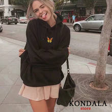 KONDALA Za 2020 Fashion Oversized Girls Embroidery Carton Sweatshirts Hoodies Long Sleeve Autumn Winter Pullovers Mujer Tops 2024 - buy cheap