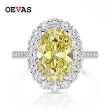 OEVAS 6 карат, классическое овальное обручальное кольцо Moissanite, серебряное кольцо для помолвки, ювелирные украшения для вечеринок и свадеб 2024 - купить недорого