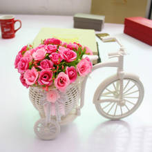 26*16*12cm tamanho grande plástico branco triciclo bicicleta design flor cesta recipiente para planta de flor casa weddding decoração 2024 - compre barato