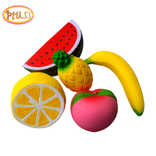 Conjunto de bolinhas mole para frutas, pêssego, banana, morango, pinho, apple, melancia, apple, alívio do estresse, bola de brinquedo 2024 - compre barato