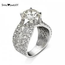 Shipei-anillos de plata de ley 100% 925 con diamantes de moissanita de corte redondo, joyas de lujo con personalidad, joyería fina, aniversario 2024 - compra barato