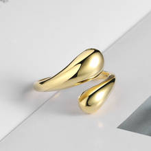 Полированная капли воды кольцо серебро минималистский Глянцевая Геометрическая палец Открытые Кольца для Для женщин вечерние ювелирные изделия подарок 2024 - купить недорого