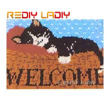 Latch Hook Rug Welcome Kitten Crocheting Carpet Rug 100% Acrylic Yarn Sofa Cushion Mat DIY Carpet Rug Home Decor Art & Crafts 2024 - buy cheap